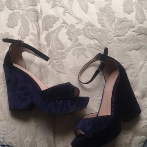 COPY - Royal Blue Wedge Sandals